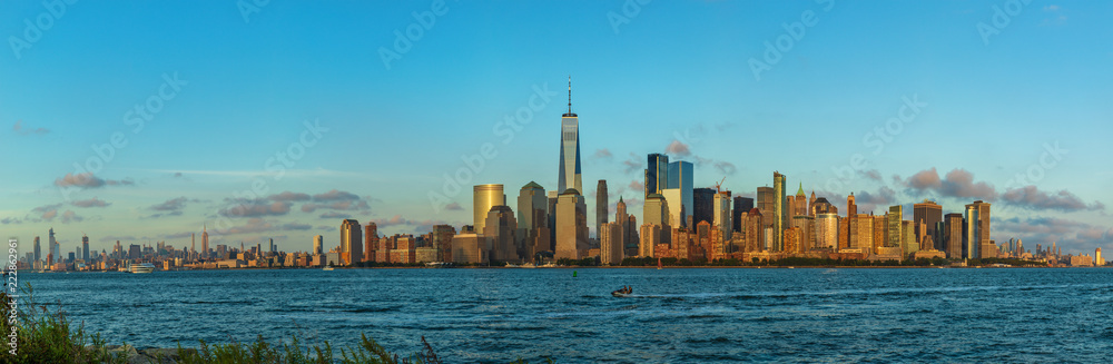 View to Lower Manhattan from Liberty State Park in New Jersey, USA