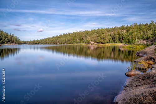 A Beautiful forest lake in Tyresta Nature Reserve, Sweden.