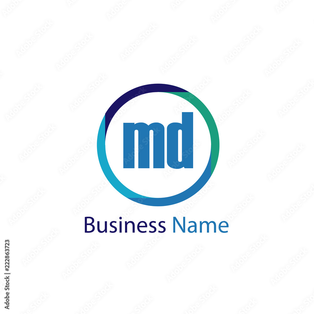 Initial Letter MD Logo Template Design