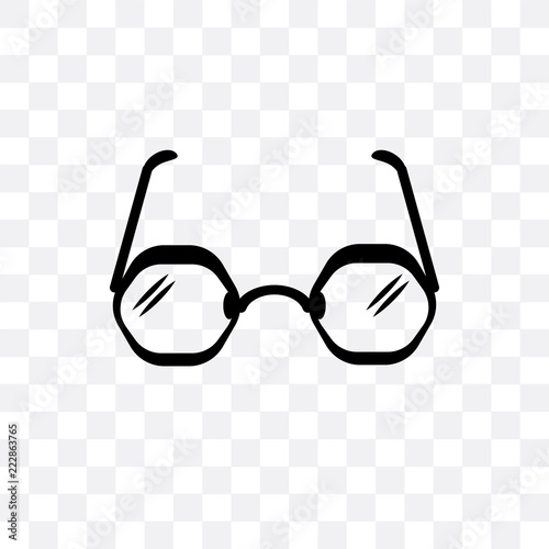 round eyeglasses icon isolated on transparent background. Simple and editable round eyeglasses icons. Modern icon vector illustration.