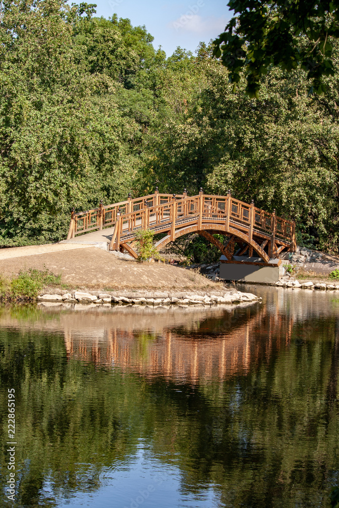Fototapeta premium the great historic park in the city center from leipzig with brigde