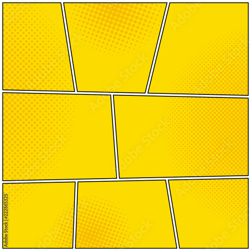 Comic book yellow blank background