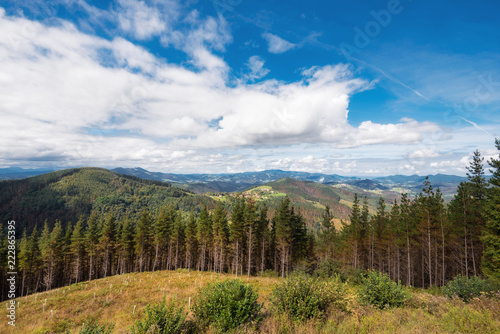 Vizcaya forest and mountain landscape, Basque country, Spain.