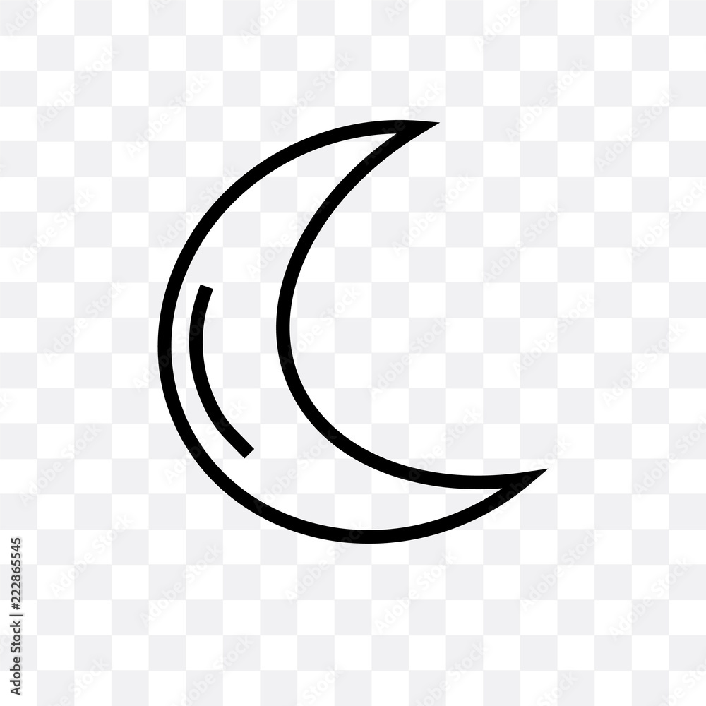Basic Moon Icon Isolated On Transparent Background Simple And Editable