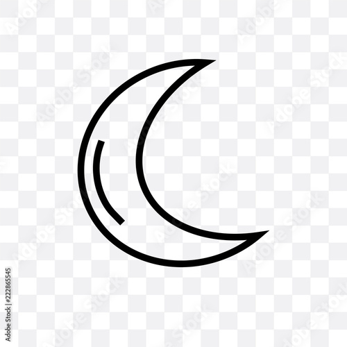 basic moon icon isolated on transparent background. Simple and editable basic moon icons. Modern icon vector illustration.