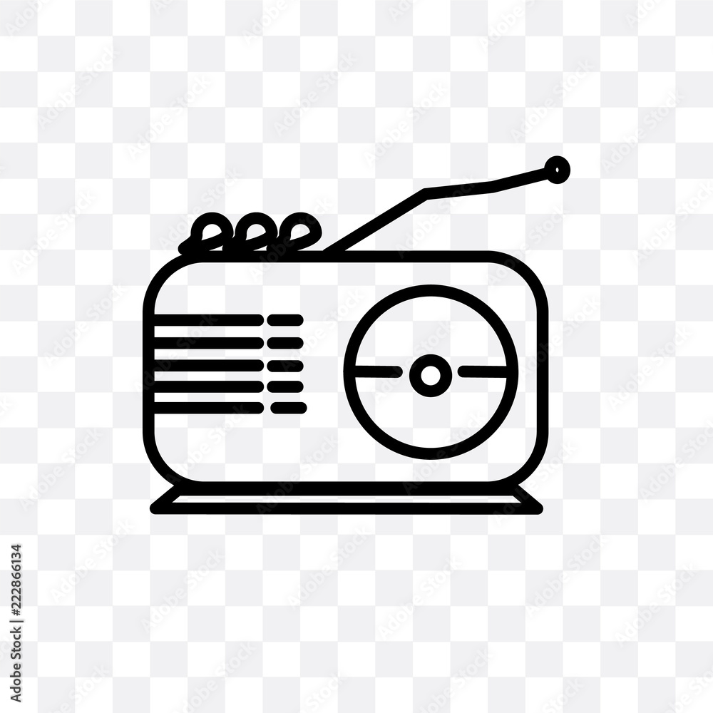 radio icon isolated on transparent background. Simple and editable radio  icons. Modern icon vector illustration. Stock Vector | Adobe Stock