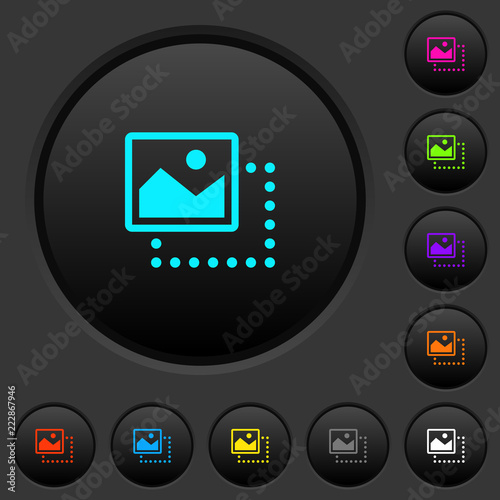 Drag image to top left dark push buttons with color icons