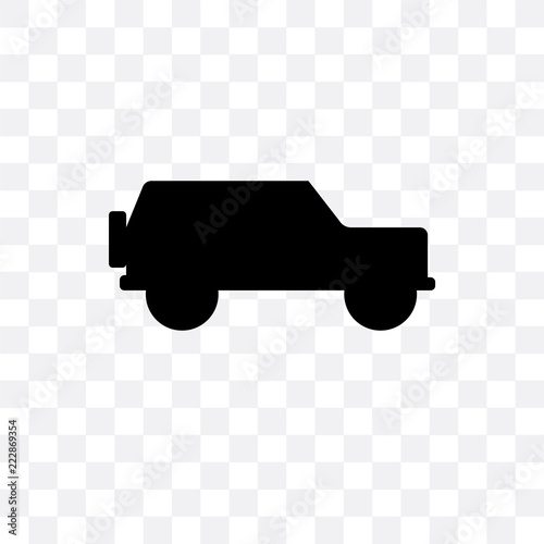 jeep icon isolated on transparent background. Simple and editable jeep icons. Modern icon vector illustration.