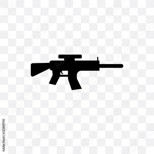 rifle icon isolated on transparent background. Simple and editable rifle icons. Modern icon vector illustration.