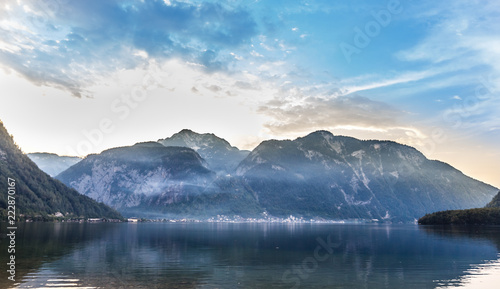 Mountain landscape at lake Hallstatt, Austria © Angelov