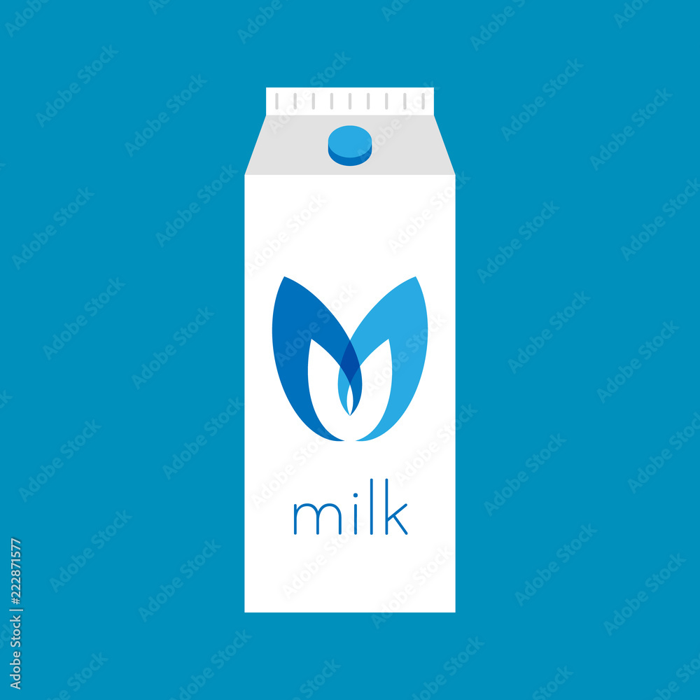 Premium milk vector with modern design, cap and paper box. Flat design milk container illustration. Premium milk vector with modern design, cap and paper box. Flat design milk container illustration.