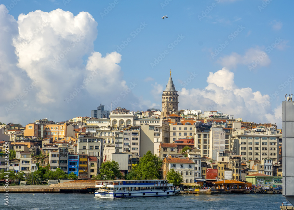 Galata Tower, Galata Bridge, Karakoy district and Golden Horn, istanbul – Turkey