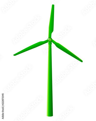 Green wind turbine vector icon