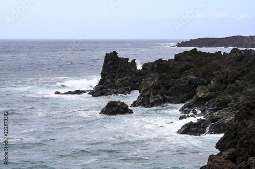 The infinity ocean licking the rocks on the coast of Lanzarote, Canary Islands © Natalia