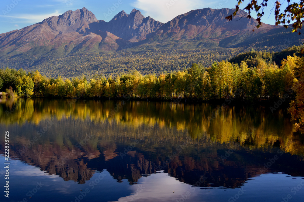 Autumn Colors at Reflections Lake, Alaska