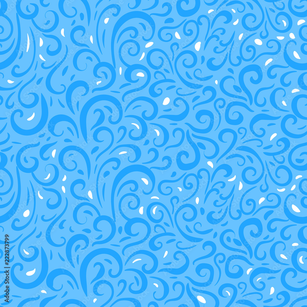Vector Winter seamless pattern. Abstract texture with swirl frost illustration on blue background. Vector Winter seamless pattern. Abstract texture with swirl frost illustration on blue background.