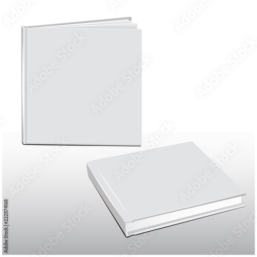 Vector set of white book template blank cover