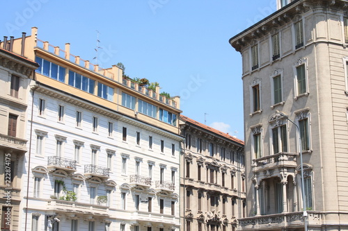 Style architectural à Milan, métropole de la région de la Lombardie, Italie