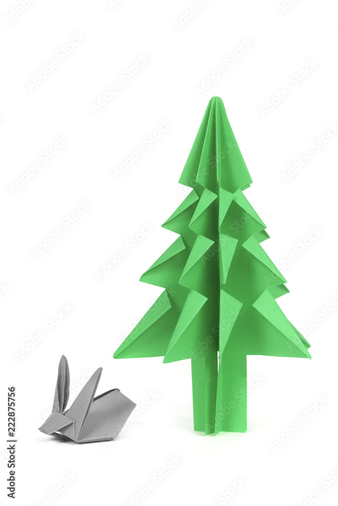Obraz premium Origami Christmas tree