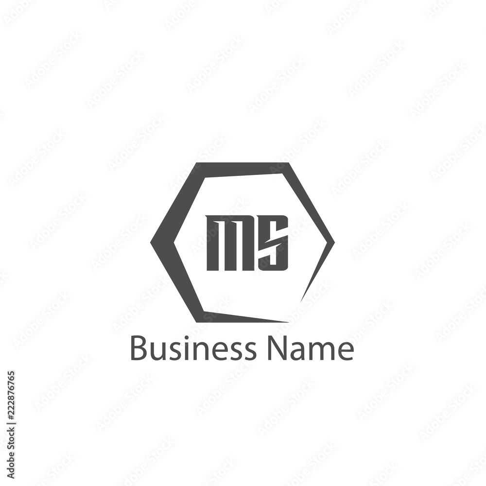 Initial Letter MS Logo Template Design