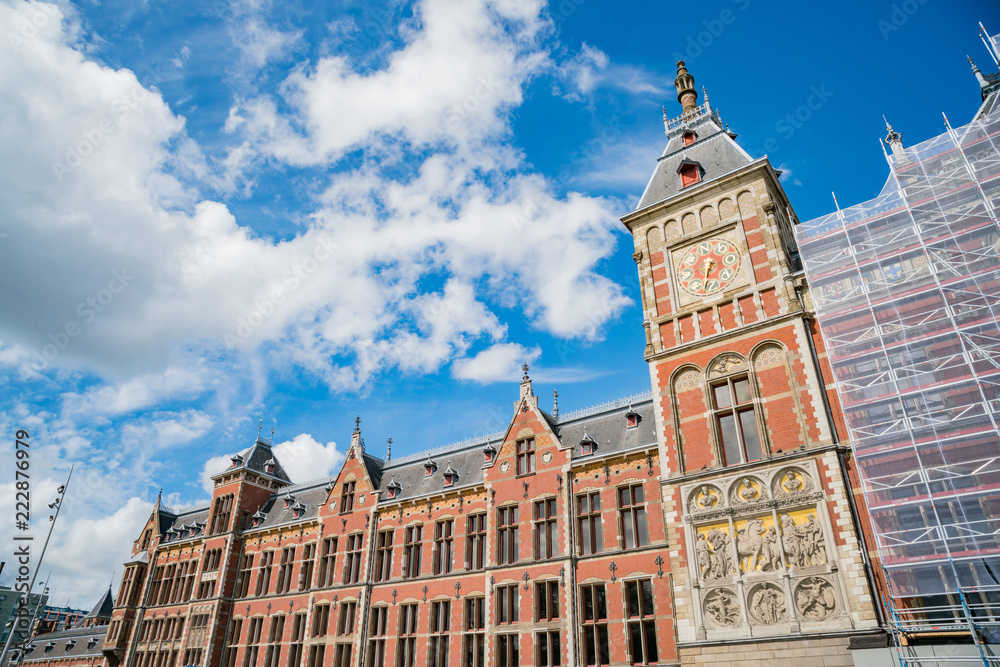 Exterior view of the Amsterdam Centraal station