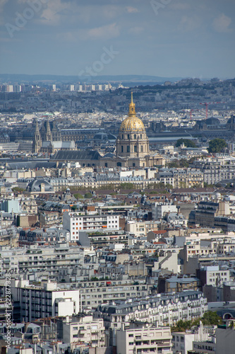 Aerial view of Paris, France,, with the dome of Invalides © HJBC