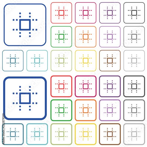 Snap to grid outlined flat color icons