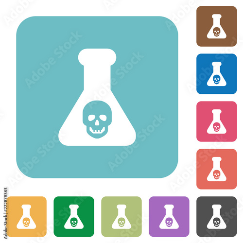 Dangerous chemical experiment rounded square flat icons