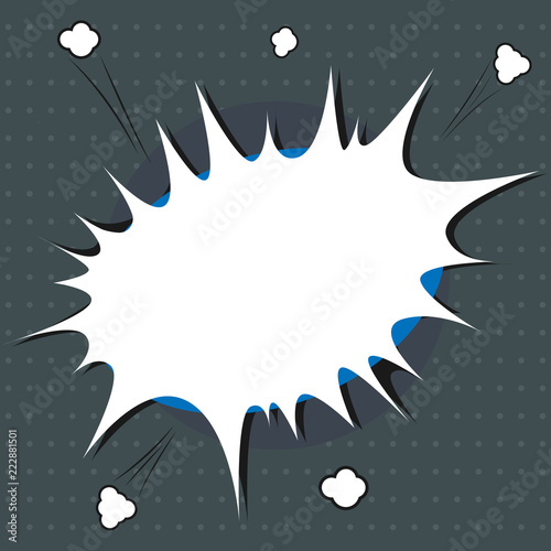 Flat design business Vector Illustration concept template copy space text for Ad website esp isolated 3d isometric. Blank Halftone Speech Bubble for Fighting Exploding Crashing with Shadow
