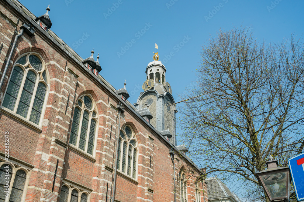 Exterior view of the historical Leiden University church
