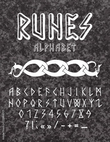 Vector illustration - runic style hand drawn alphabet