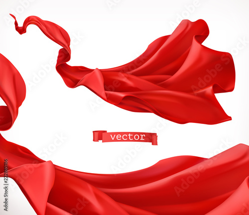 Red curtain. 3d realistic vector