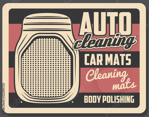 Car shop poster with auto floor mats