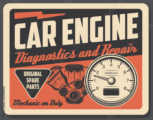 Car engine repair service and diagnostics