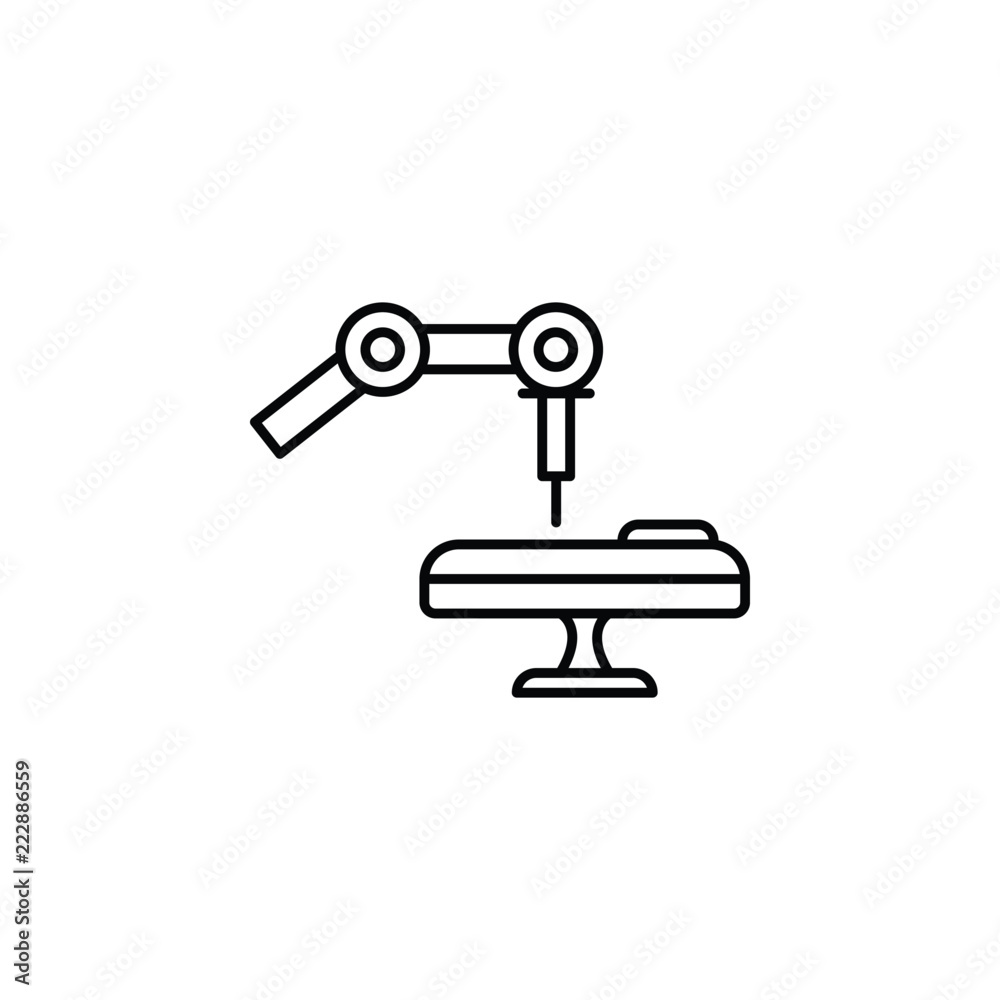 Medical robot operation concept line icon. Simple element illustration. Medical robot operation concept outline symbol design from artificial intelligence set