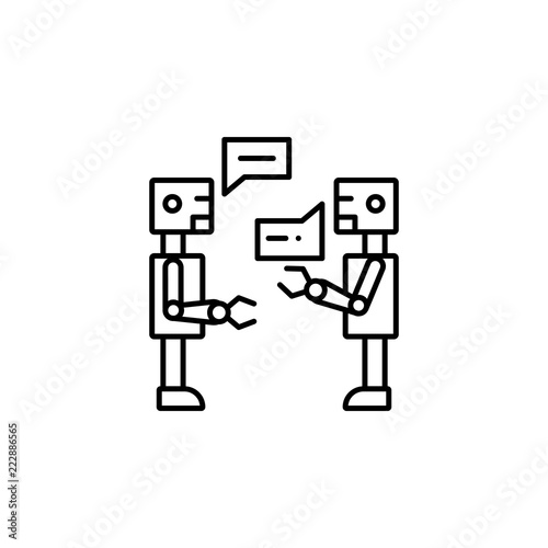 artificial intelligence conversation concept line icon. Simple element illustration. Conversation concept outline symbol design from artificial intelligence set