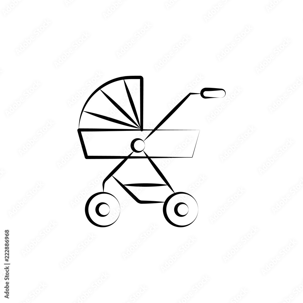 Pushchair of baby concept line icon. Simple element illustration. Pushchair of baby concept outline symbol design from Motherhood set. Can be used for web and mobile UI/UX Pushchair of baby concept line icon. Simple element illustration. Pushchair of baby concept outline symbol design from Motherhood set. Can be used for web and mobile UI/UX