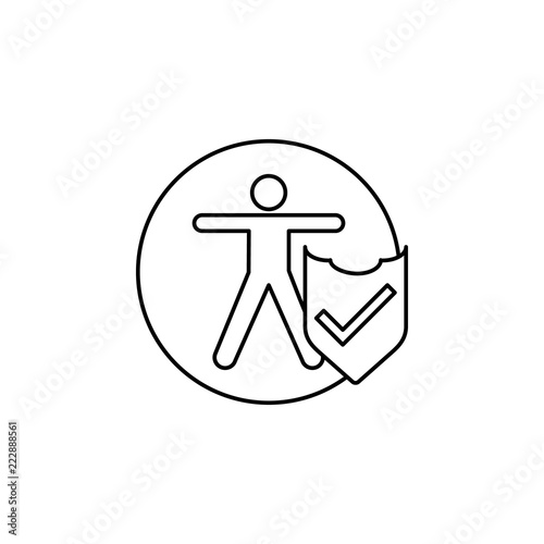 Benefits, intestinal stomach concept line icon. Simple element illustration. Benefits, intestinal stomach concept outline symbol design from Probiotics set. Can be used for web