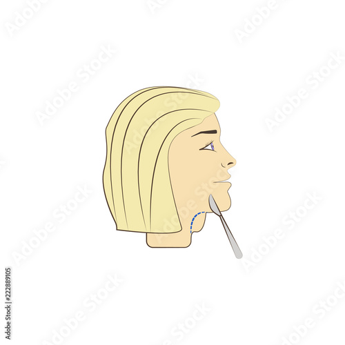 removal neck skin colored icon. Element of beauty and anti aging icon for mobile concept and web apps. Color removal neck skin icon can be used for web and mobile