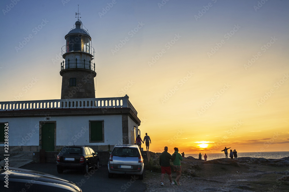 Corrubedo lighthouse at sunset