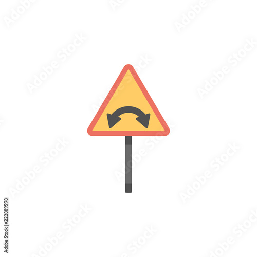Bridge ahead colored icon. Element of road signs and junctions icon for mobile concept and web apps. Colored Bridge ahead can be used for web and mobile