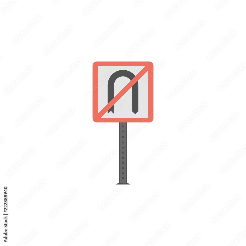 No u turn colored icon. Element of road signs and junctions icon for mobile concept and web apps. Colored No u turn can be used for web and mobile No u turn colored icon. Element of road signs and junctions icon for mobile concept and web apps. Colored No u turn can be used for web and mobile