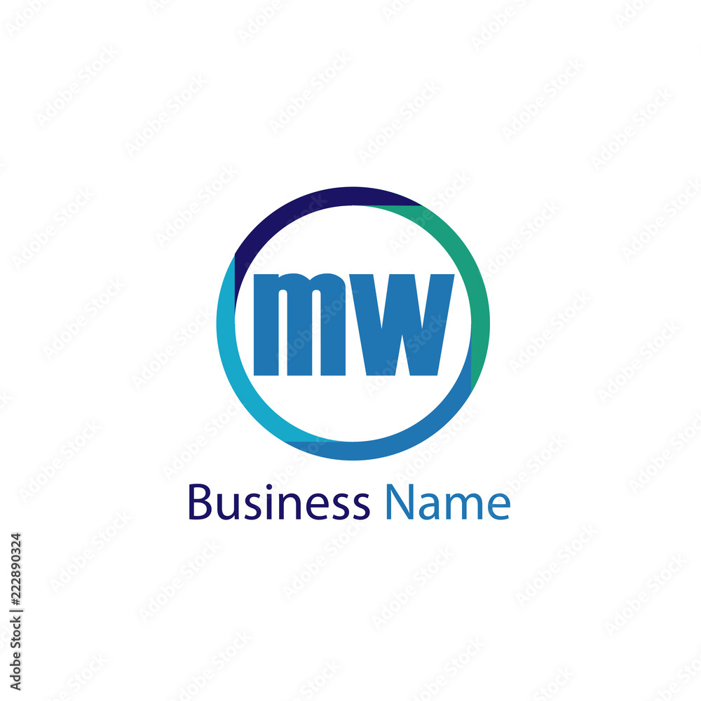 Initial Letter MW Logo Template Design