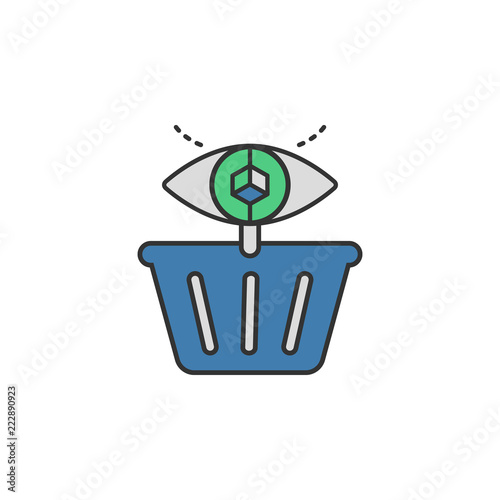  virtual shopping colored icon. Element of Virtual reality icon for mobile concept and web apps. Color  virtual shopping icon can be used for web and mobile
