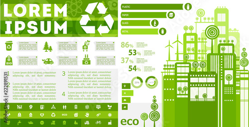 Flat vector eco infographics