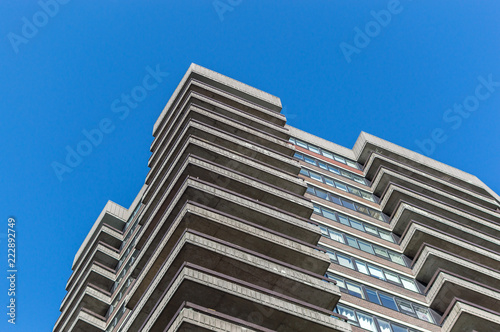 Photography Modern condo buildings with huge windows in Montreal downtown, Canada