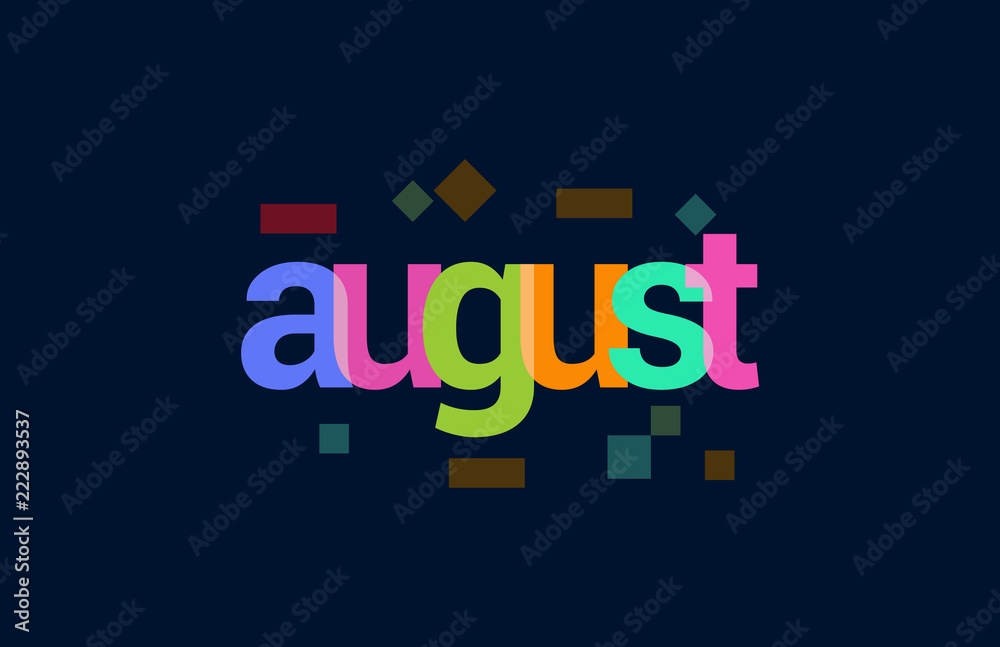 august Colourful Overlapping Vector Letter Design in Dark Background