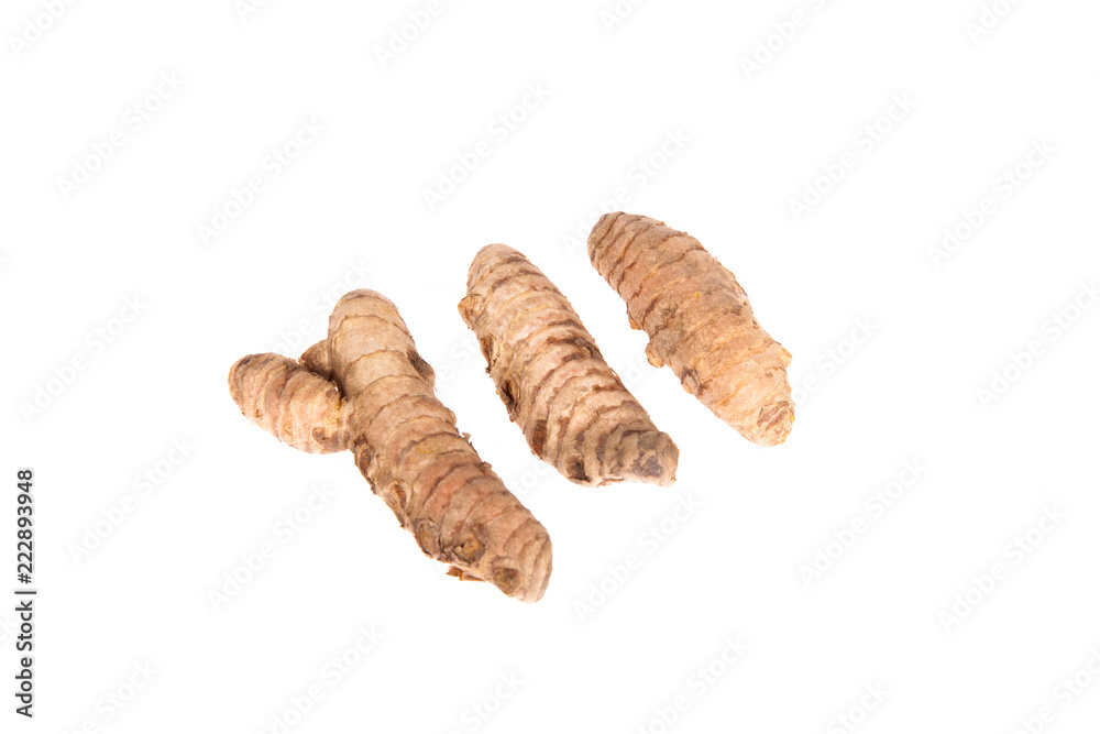 turmeric root on white background turmeric root on white background