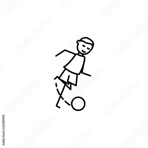 the kicker strikes ball icon. Element of soccer player icon for mobile concept and web apps. Thin line the kicker strikes ball icon can be used for web and mobile