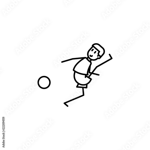 the kicker strikes ball icon. Element of soccer player icon for mobile concept and web apps. Thin line the kicker strikes ball icon can be used for web and mobile